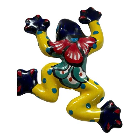 Mexican Talavera Pottery Folk Art TREE FROG - Garden Patio Or Wall Hanging - Picture 2 of 6